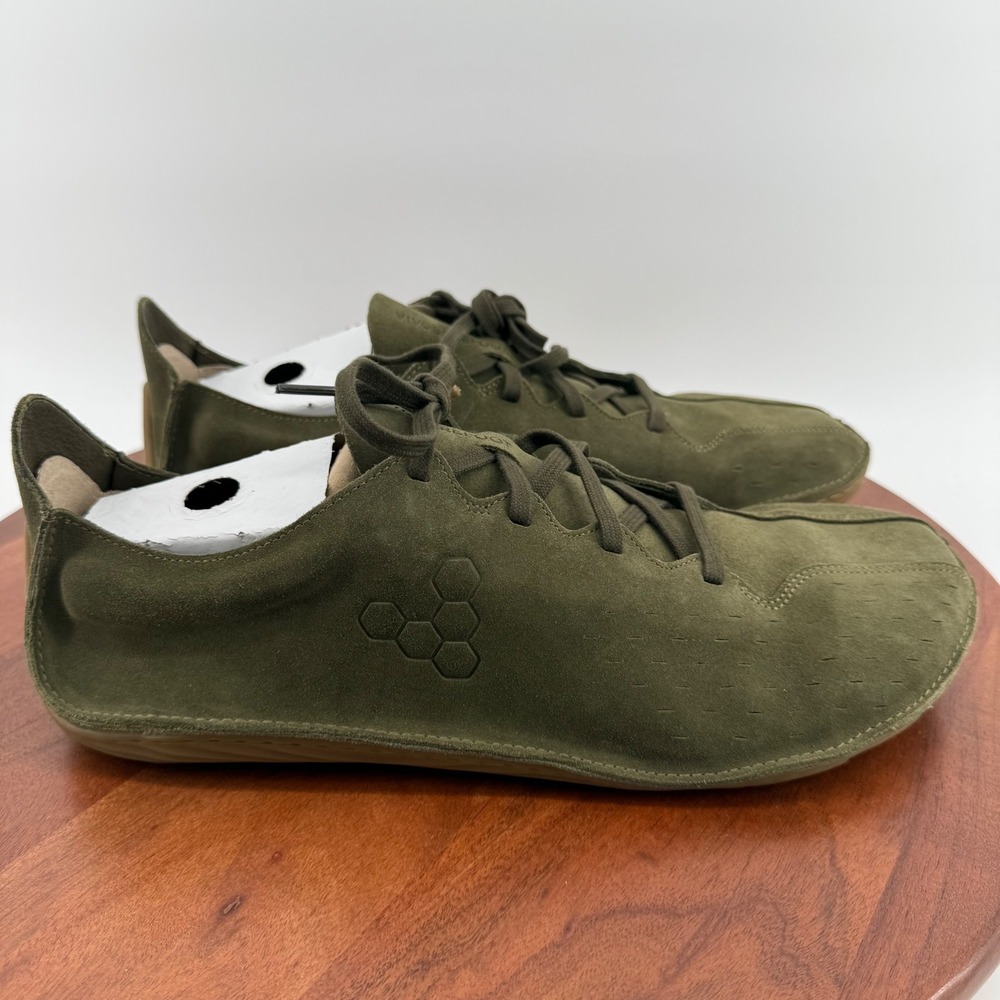Vivobarefoot Sensus Olive Green Suede Barefoot Sneakers Men EU 48/US 14 NIB
